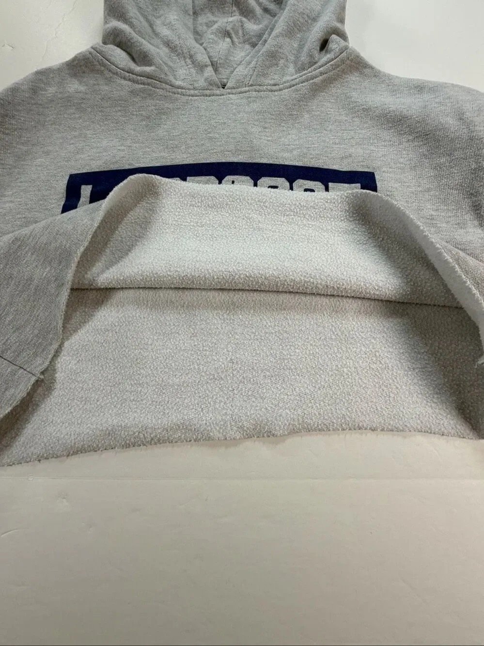 Adrenaline Youth Size XL Cropped Lacrosse Hoodie Gray Fleece Graphic Sweatshirt